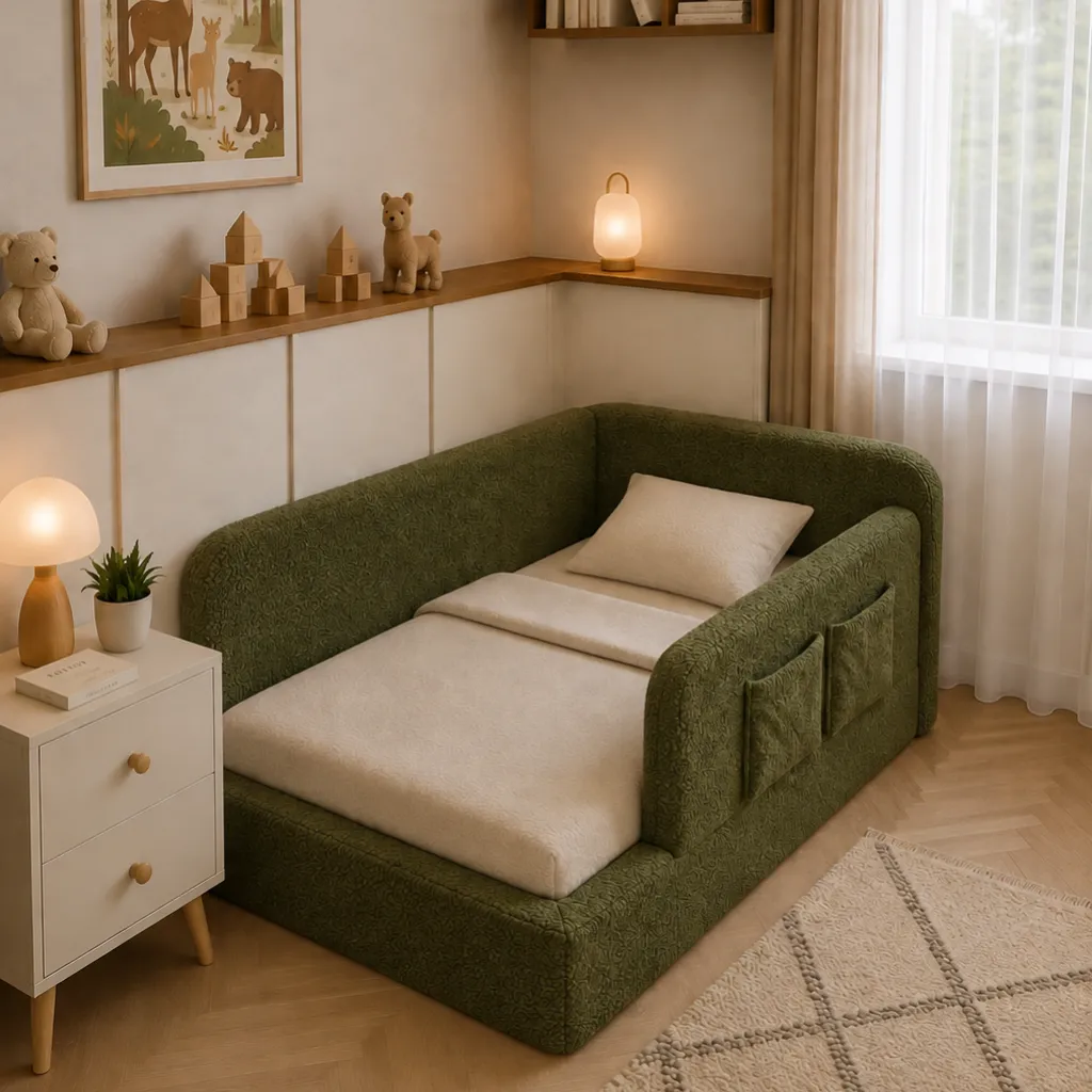 Lietuvių gamybos minkšta vaikiška lova montessori Mija - 2