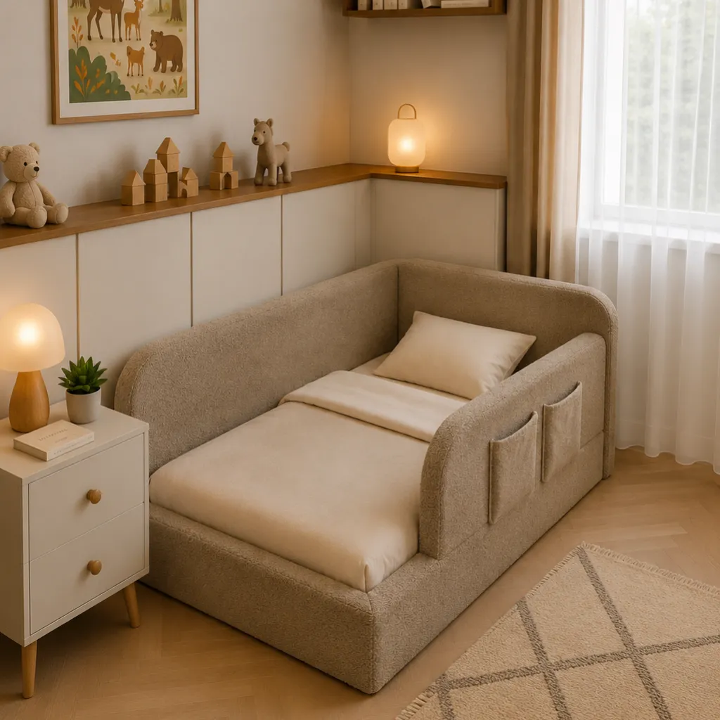 Lietuvių gamybos minkšta vaikiška lova montessori Mija - 2