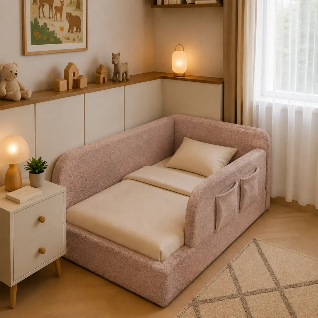 Lietuvių gamybos minkšta vaikiška lova montessori Mija - 2